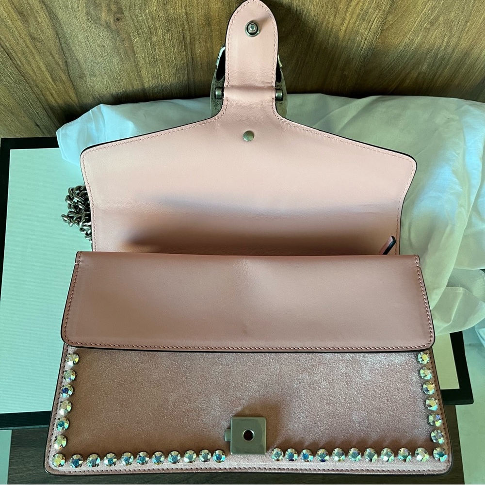Gucci Dionysus NEW With BOX Small Crystal Light Pink Peony Suede Bag 2018 - Picture 9 of 16